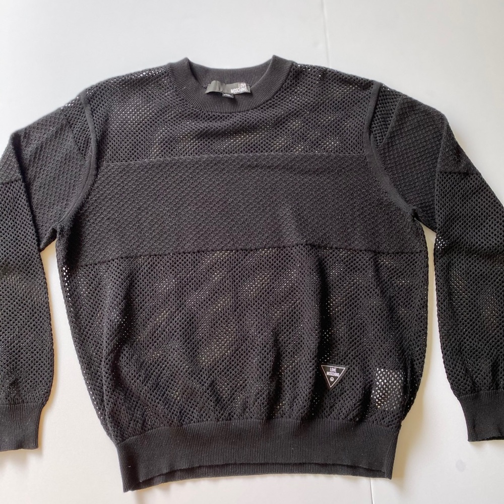 Love moschino long sleeve fishnet mesh pullover